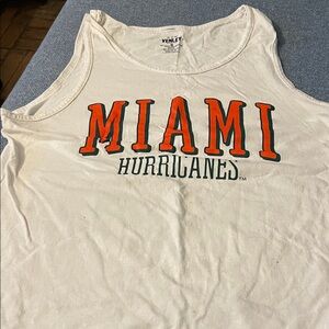 Miami hurricanes tank top size medium white orange green